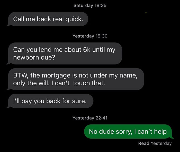 Friend From Decades Ago Comes Up Begging For $15k, Won’t Take No For An Answer