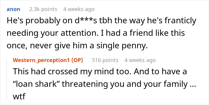 Friend From Decades Ago Comes Up Begging For $15k, Won’t Take No For An Answer
