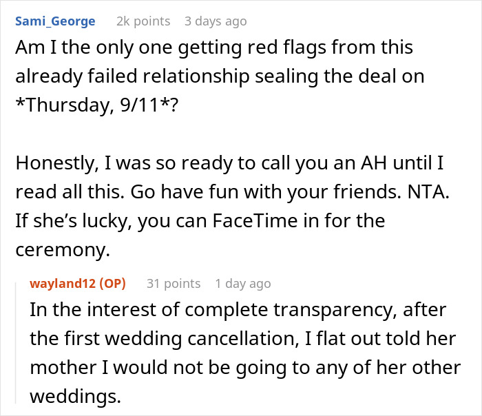 “[Am I The Jerk] For Going On A Motorcycle Trip With My Friends Instead Of My Daughter’s Wedding?”