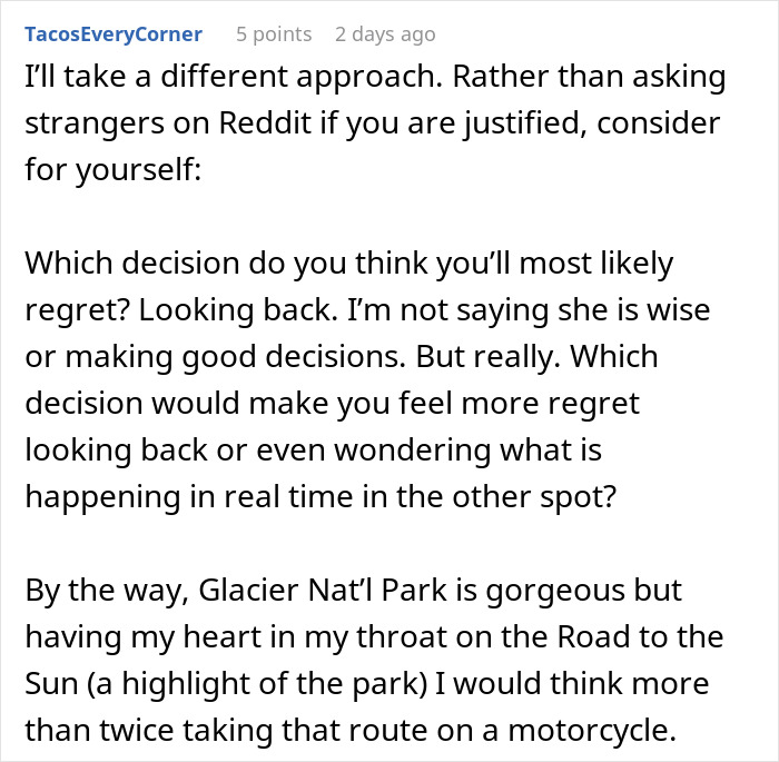 “[Am I The Jerk] For Going On A Motorcycle Trip With My Friends Instead Of My Daughter’s Wedding?”