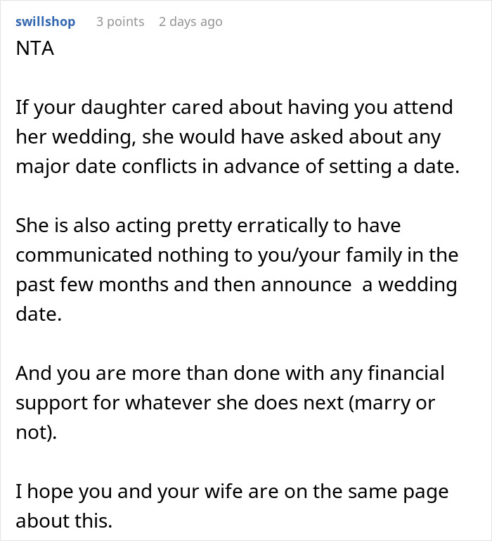 “[Am I The Jerk] For Going On A Motorcycle Trip With My Friends Instead Of My Daughter’s Wedding?”