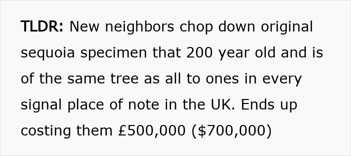 “Entitled Karen Chops Down My Tree, Costs Her £500,000”