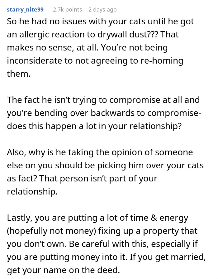 Fiancée Left Shocked After Guy Demands Her 4 Senior Cats Be Rehomed Before Wedding