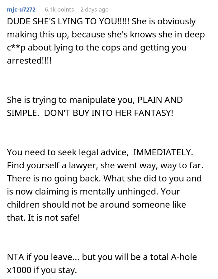 Man Has Not A Crumb Of Patience Or Empathy Left For His Wife Who Got Him Thrown In Jail