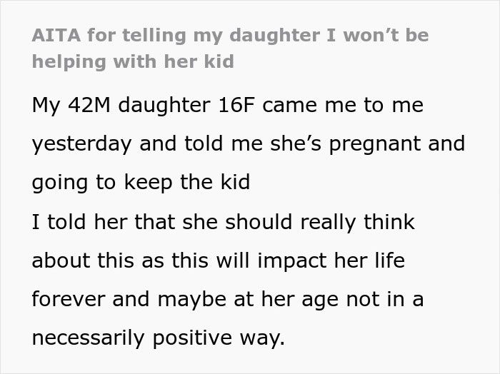 “AITA For Telling My Daughter I Won’t Be Helping With Her Kid?”