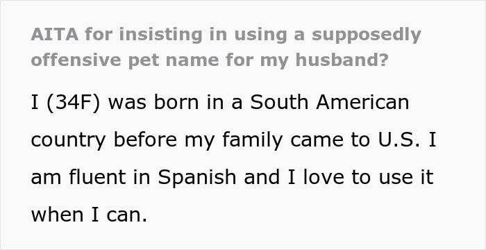 “AITA For Insisting On Using A Supposedly Offensive Pet Name For My Husband?”
