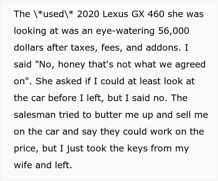 Husband Shuts Down $56K Lexus Purchase, Walks Wife Out Of Dealership