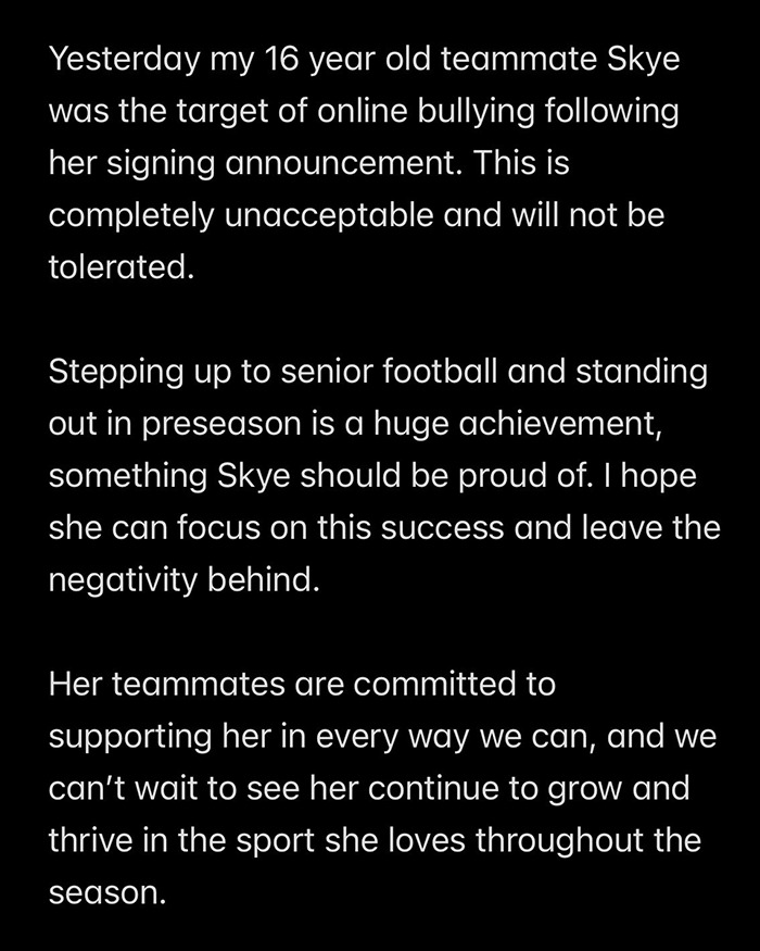 Soccer Team Forced To Take Down Announcement Of New Signing After Trolls Come After Her Appearance
