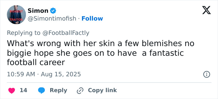 Soccer Team Forced To Take Down Announcement Of New Signing After Trolls Come After Her Appearance