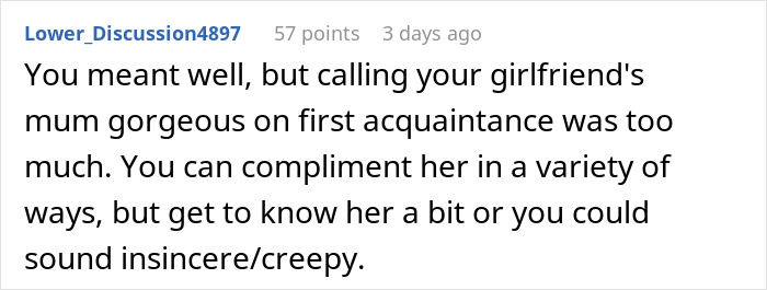 Man’s Compliment To GF&#8217;s Mom Sparks Fight Between Parents, GF Calls His Behavior Inappropriate