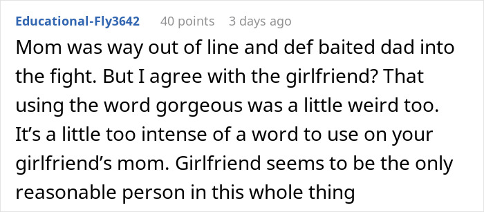 Man’s Compliment To GF&#8217;s Mom Sparks Fight Between Parents, GF Calls His Behavior Inappropriate