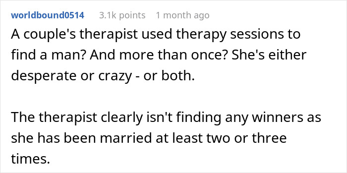 &#8220;I Am Reporting&#8221;: Couple&#8217;s Therapist Ruins Lady&#8217;s Mental Health, Then Marries The Man, Folks Aghast
