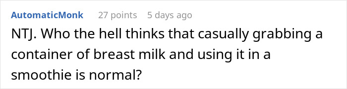 &#8220;[Am I The Jerk] For Refusing To Let My Mother-In-Law Use My Breast Milk For &#8216;Wellness&#8217; Smoothies?&#8221;