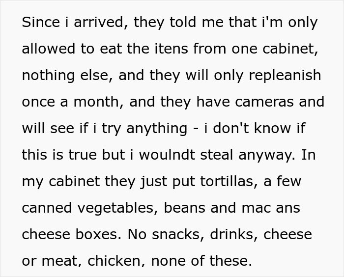 American Family Houses 19-Year-Old Nanny From Abroad, Then Restricts Her Food To One Cabinet