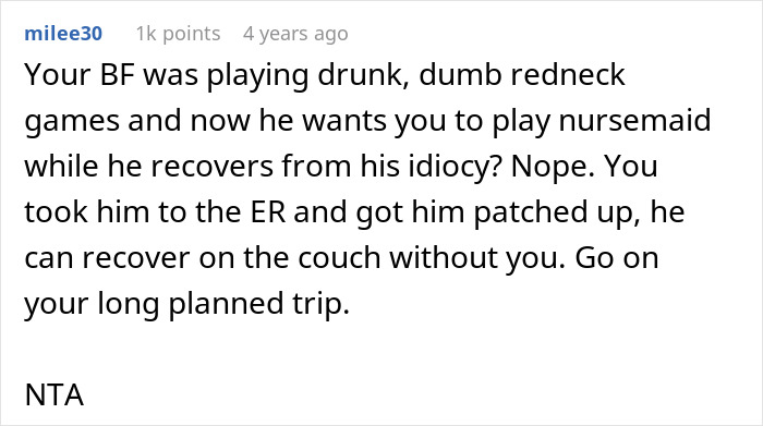 Boyfriend Throws Tantrum After GF Leaves On Vacation Despite His Injury