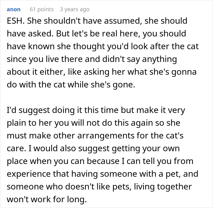 Lady Plans Family Vacation, Dumps Cat Duties On Roommate Who Refuses To Be The Litter Box Servant