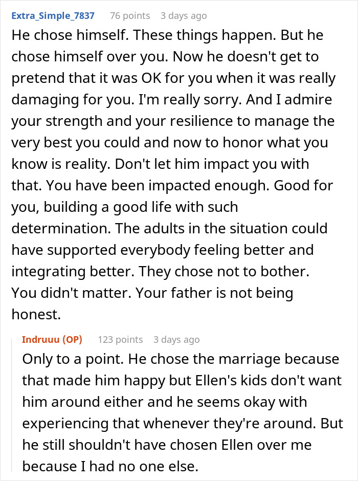 20YO Spends Childhood Being Excluded By Dad’s New Wife’s Kids, Years Later Refuses To Reunite