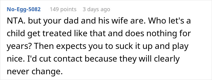 20YO Spends Childhood Being Excluded By Dad’s New Wife’s Kids, Years Later Refuses To Reunite