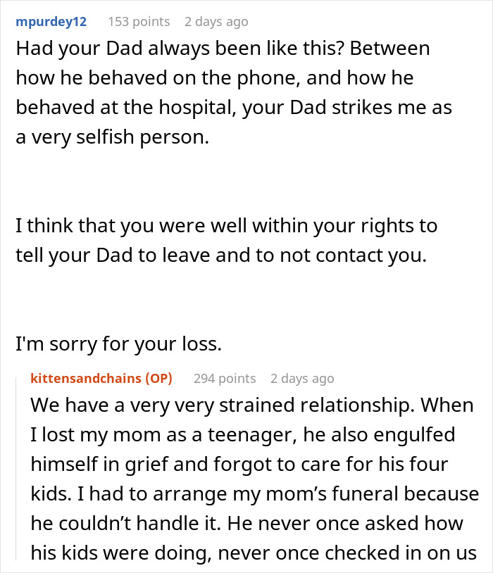 Woman Appalled By Dad’s Reaction To Her Giving Birth To His Dead Grandchild