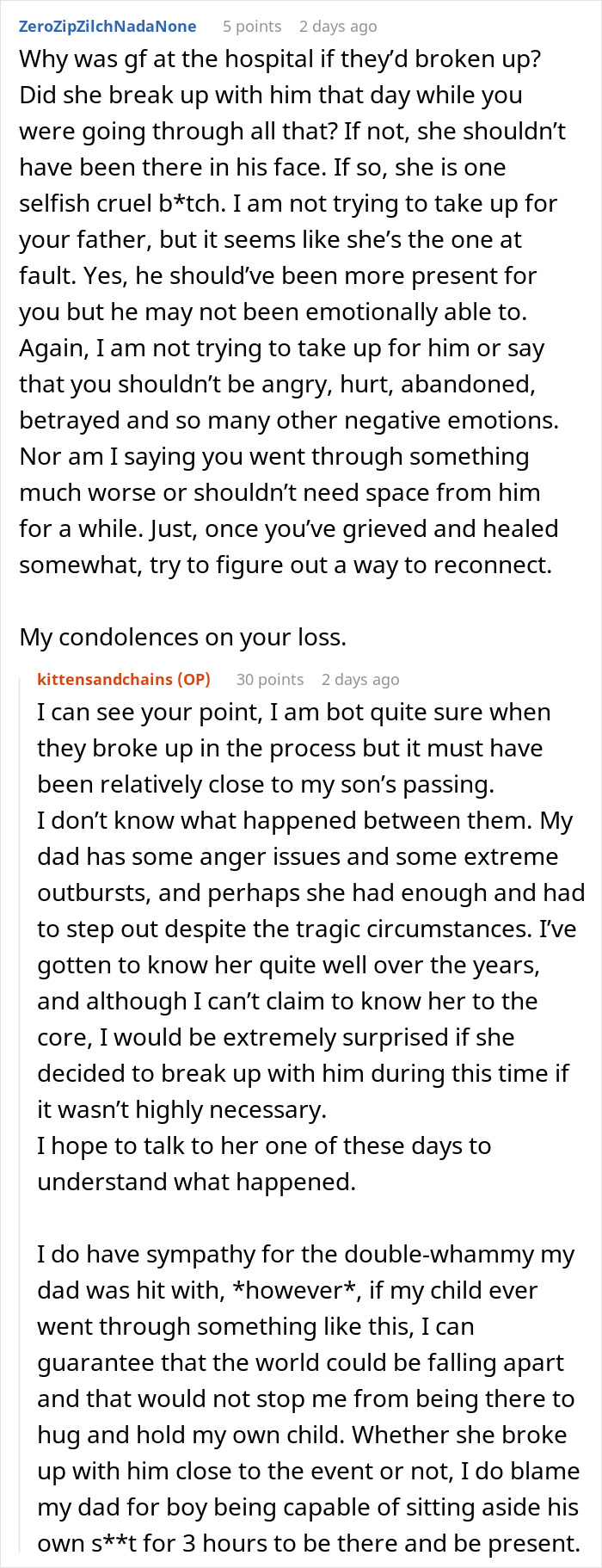 Woman Appalled By Dad’s Reaction To Her Giving Birth To His Dead Grandchild