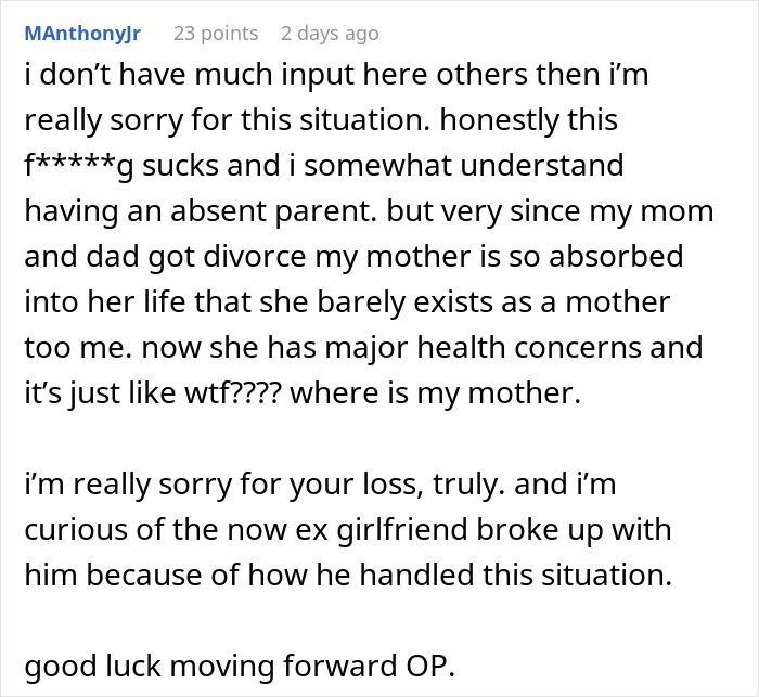Woman Appalled By Dad’s Reaction To Her Giving Birth To His Dead Grandchild