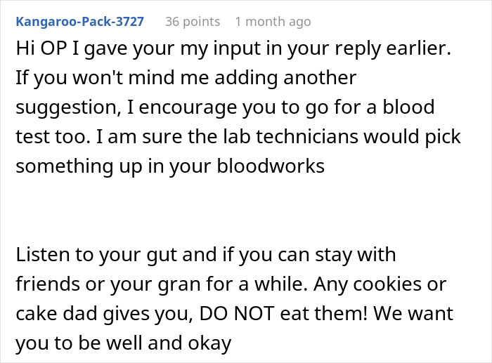 Man Gets Blood Tests Done, Confirms His Suspicions That Dad Is Messing With His Food