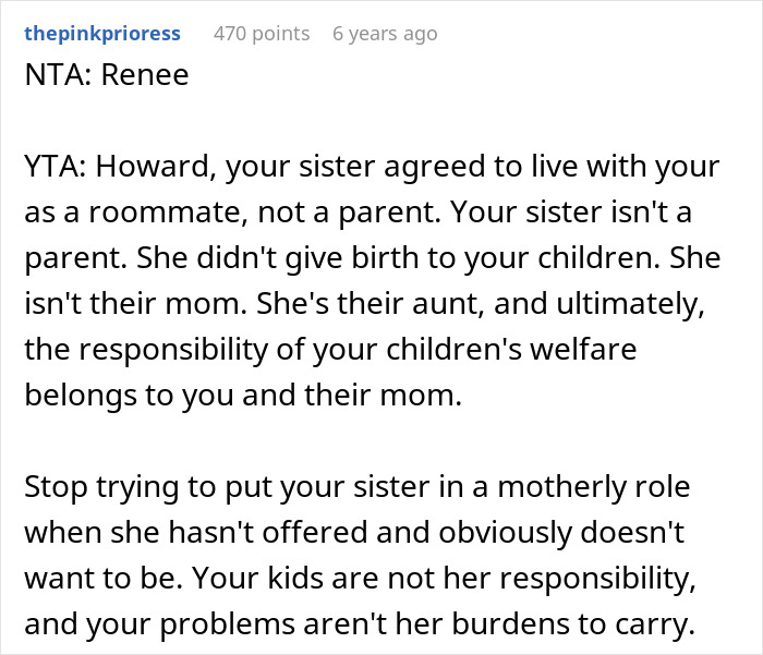 &#8220;AITA? Brother Upset I Am Not Taking On Childcare Duties When We Live Together&#8221;
