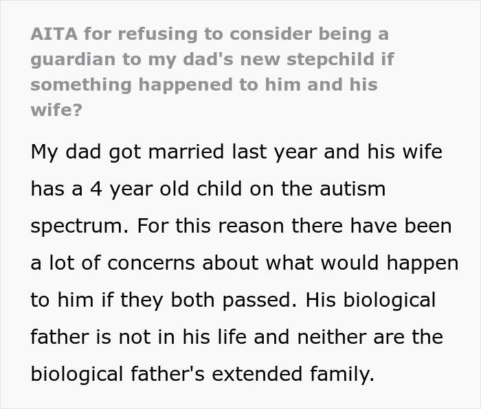 Parents Try To Guilt 21YO Into Taking Guardianship Of Autistic Stepbrother, She Flat-Out Refuses