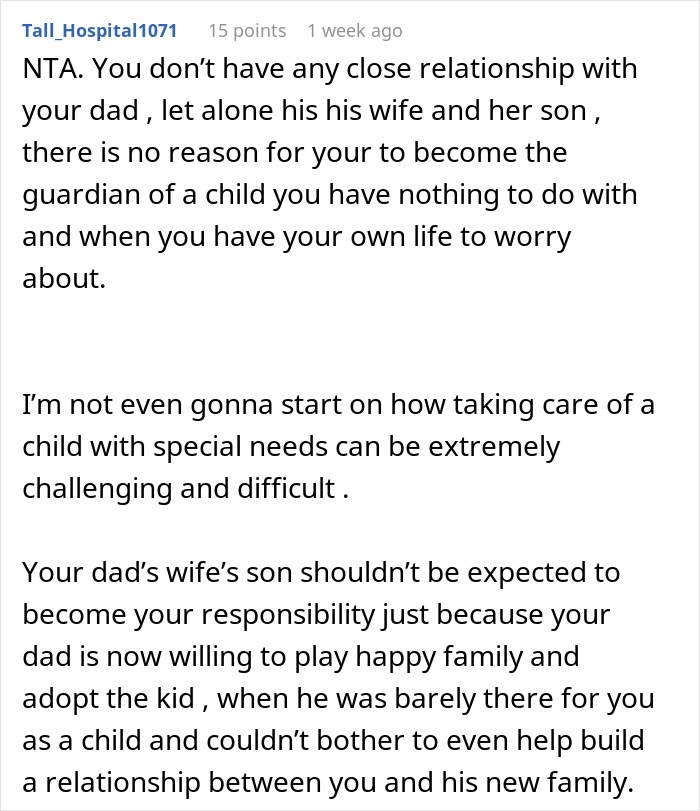 Parents Try To Guilt 21YO Into Taking Guardianship Of Autistic Stepbrother, She Flat-Out Refuses