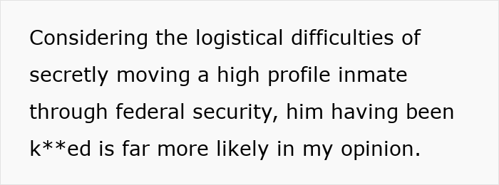 Man Is Convinced They’re Lying About Epstein’s Death Based On His Experience As A Prison Officer