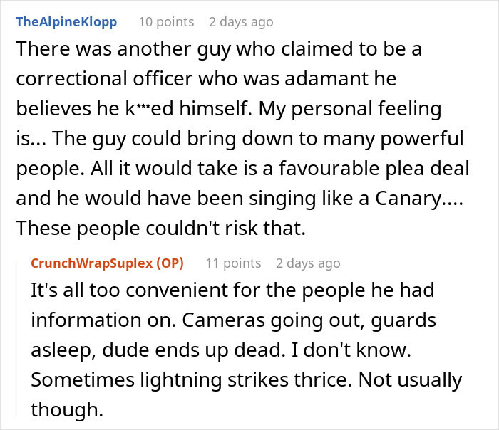 Man Is Convinced They’re Lying About Epstein’s Death Based On His Experience As A Prison Officer