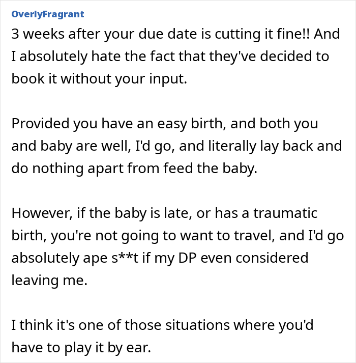 Guy Tells Pregnant Wife “I’ll Just Go With The 2-Year-Old” After She Refuses Postpartum Trip