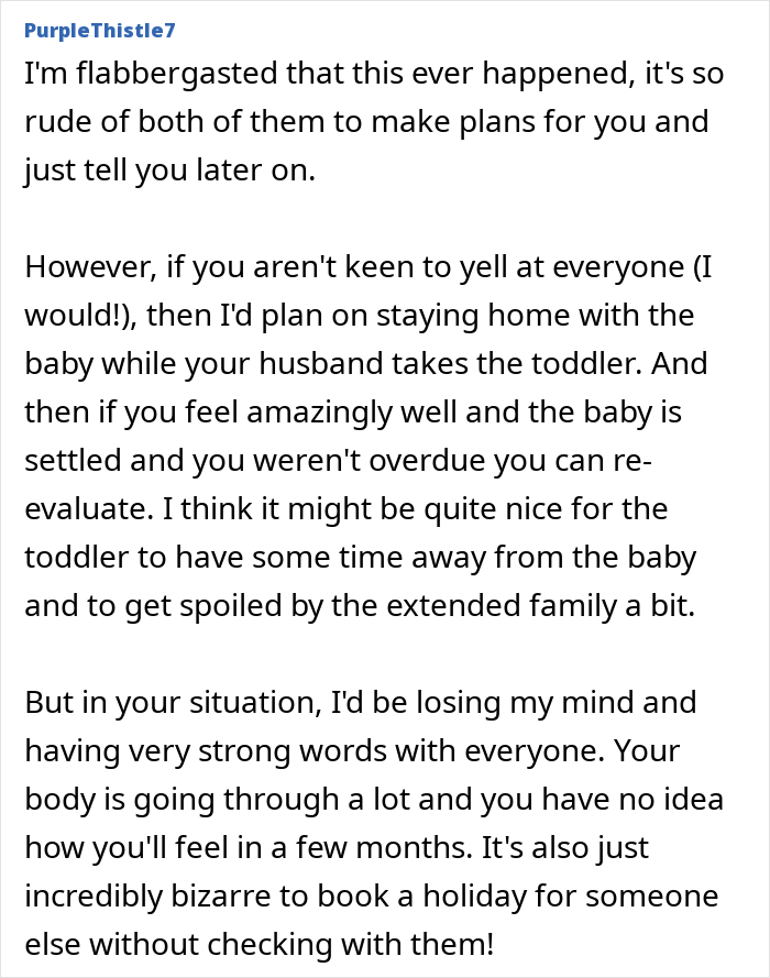 Guy Tells Pregnant Wife “I’ll Just Go With The 2-Year-Old” After She Refuses Postpartum Trip