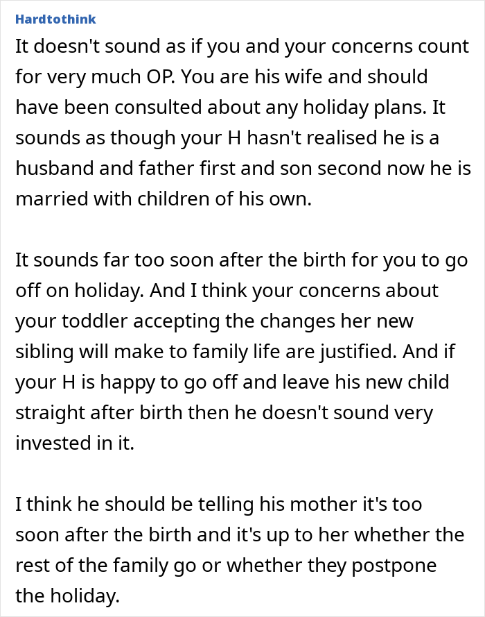Guy Tells Pregnant Wife “I’ll Just Go With The 2-Year-Old” After She Refuses Postpartum Trip