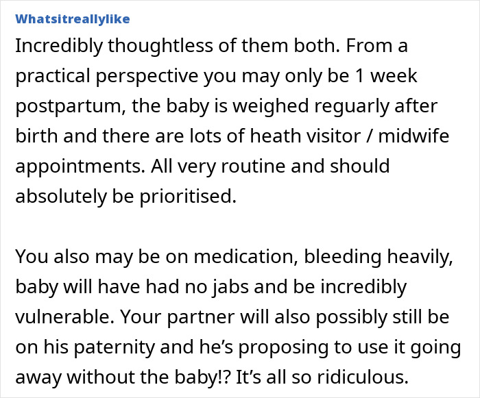 Guy Tells Pregnant Wife “I’ll Just Go With The 2-Year-Old” After She Refuses Postpartum Trip