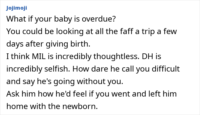 Guy Tells Pregnant Wife “I’ll Just Go With The 2-Year-Old” After She Refuses Postpartum Trip