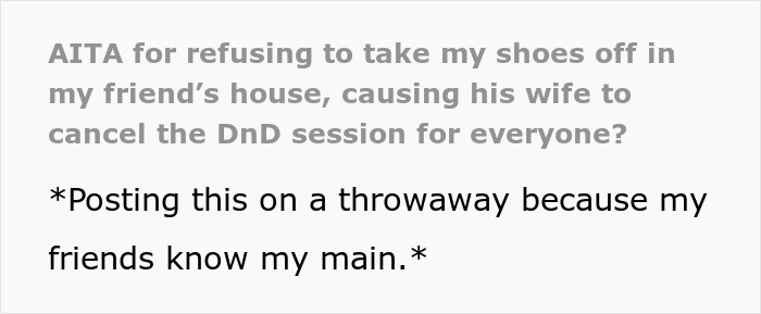 Man Muses Online: “AITA For Refusing To Take My Shoes Off In My Friend’s House?”