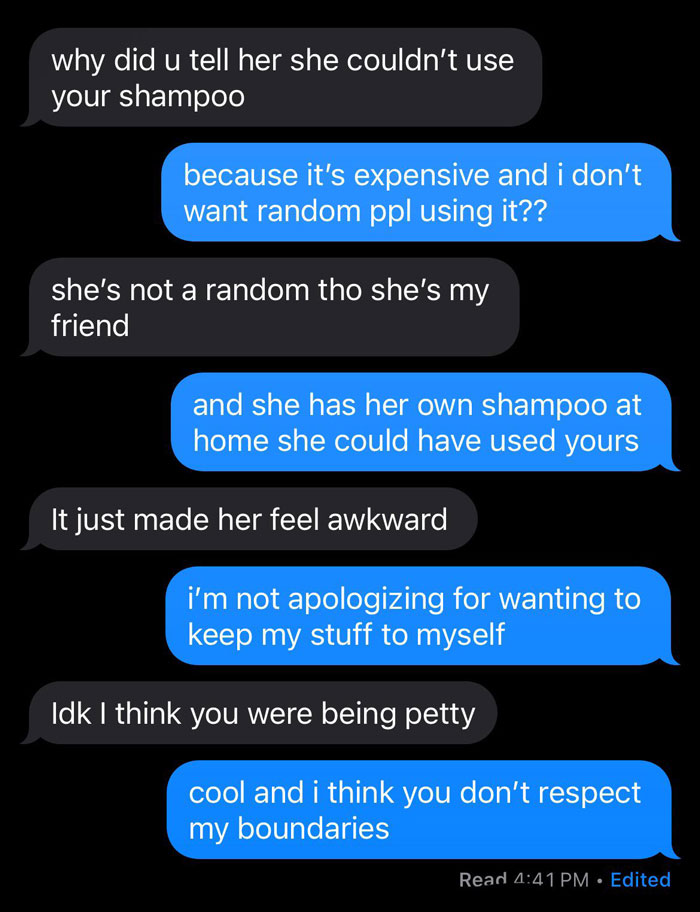 BF Feels Embarrassed And Annoyed After GF Refuses To Let His Female Friend Use Her Expensive Shampoo