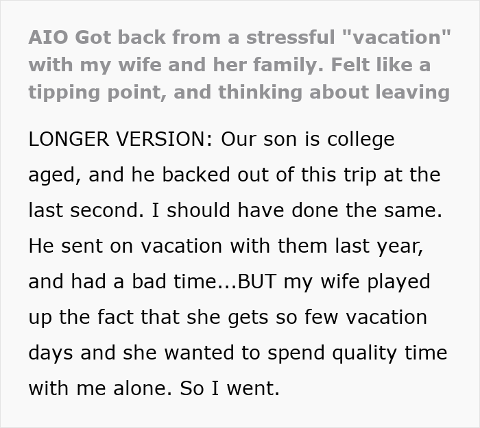 Husband Shares Painful Story About A Vacation That Exposed Cracks In His 20+ Year Marriage