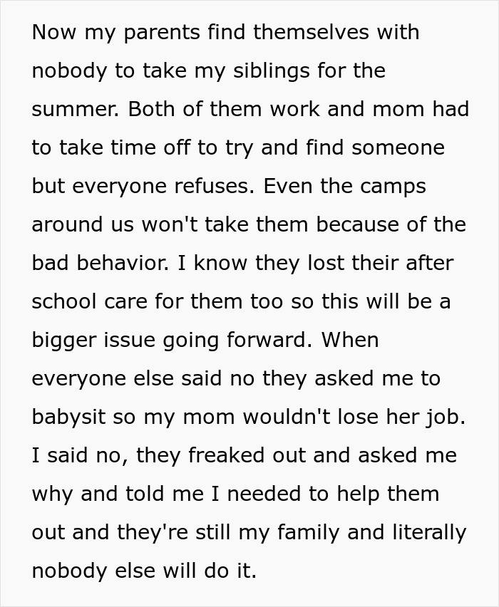 Guy Refuses To Babysit His Siblings After Years Of Being Treated Like A Stranger