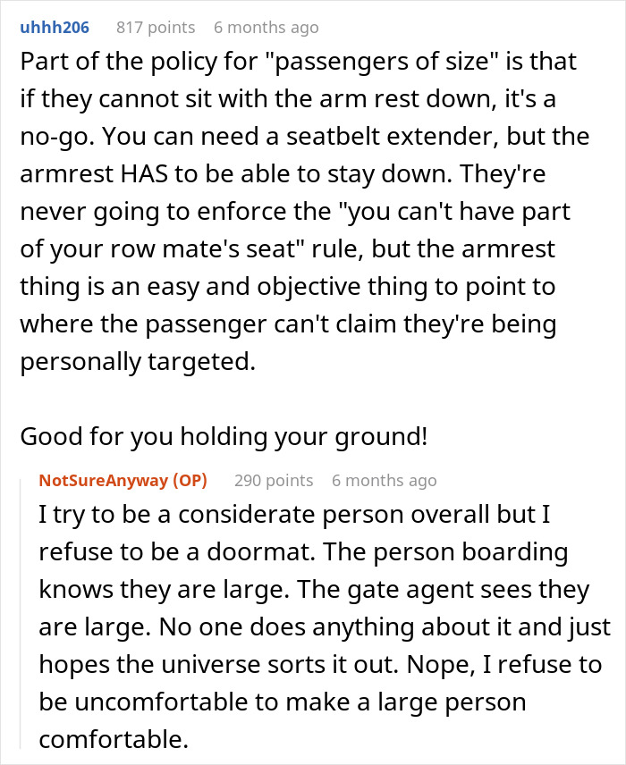 Obese Woman Tries To Force Passenger To Raise Their Armrest, Flight Attendant Has To Get Involved