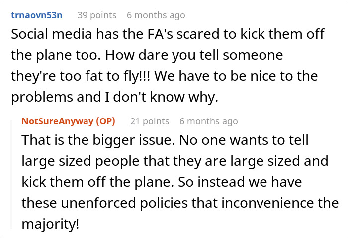 Obese Woman Tries To Force Passenger To Raise Their Armrest, Flight Attendant Has To Get Involved