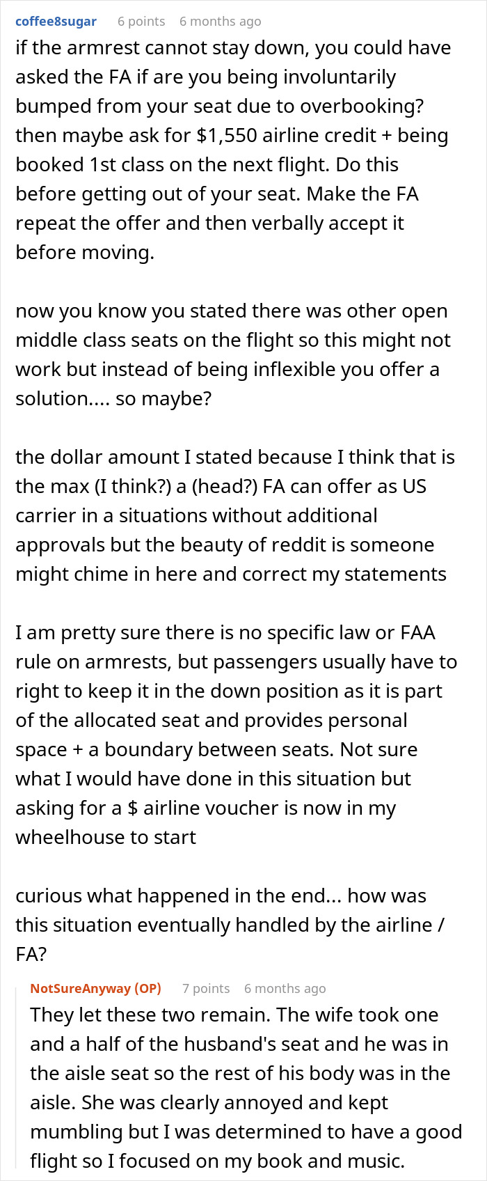 Obese Woman Tries To Force Passenger To Raise Their Armrest, Flight Attendant Has To Get Involved