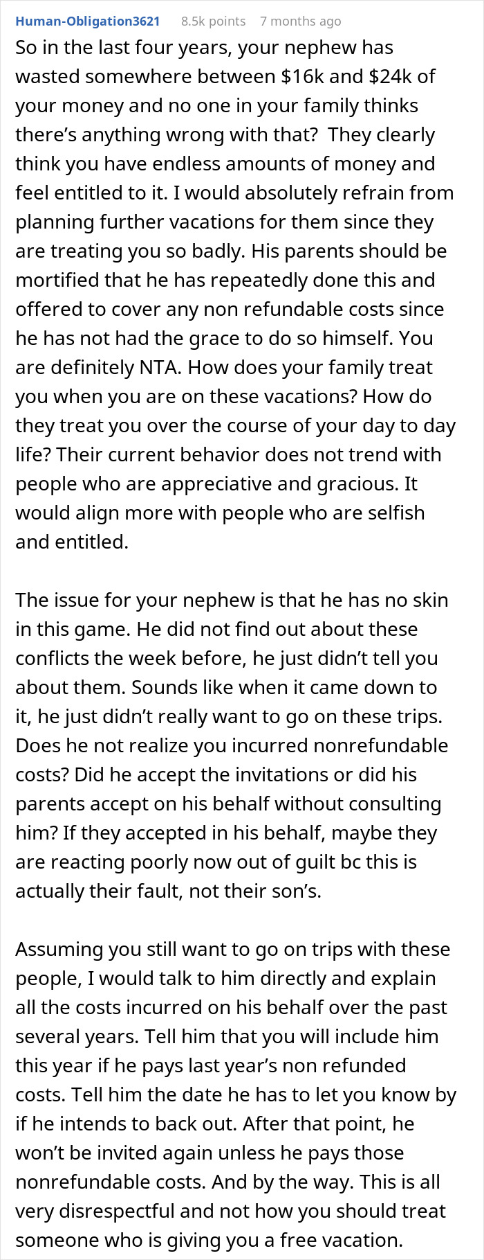 &#8220;I Can&#8217;t Recoup The Cost Of His Fare&#8221;: Fickle Guy Ends Up Getting Excluded From Free Family Trip