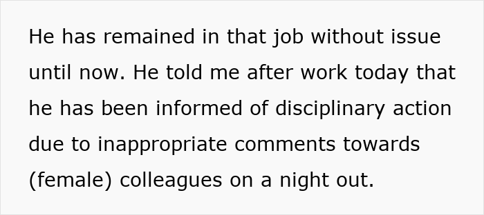 Husband Gets Final Warning For Sexual Comments At Work, Wife Questions Everything