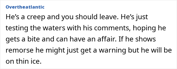 Husband Gets Final Warning For Sexual Comments At Work, Wife Questions Everything