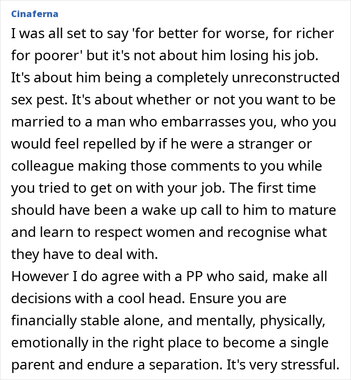 Husband Gets Final Warning For Sexual Comments At Work, Wife Questions Everything