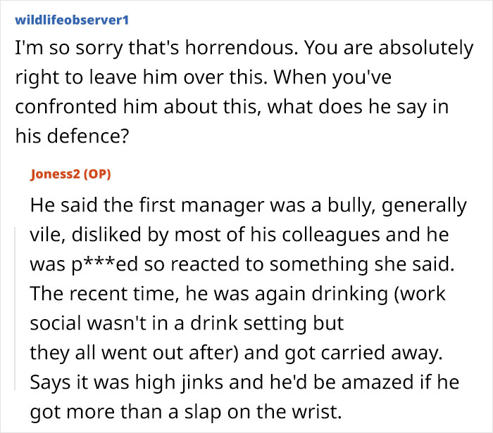 Husband Gets Final Warning For Sexual Comments At Work, Wife Questions Everything