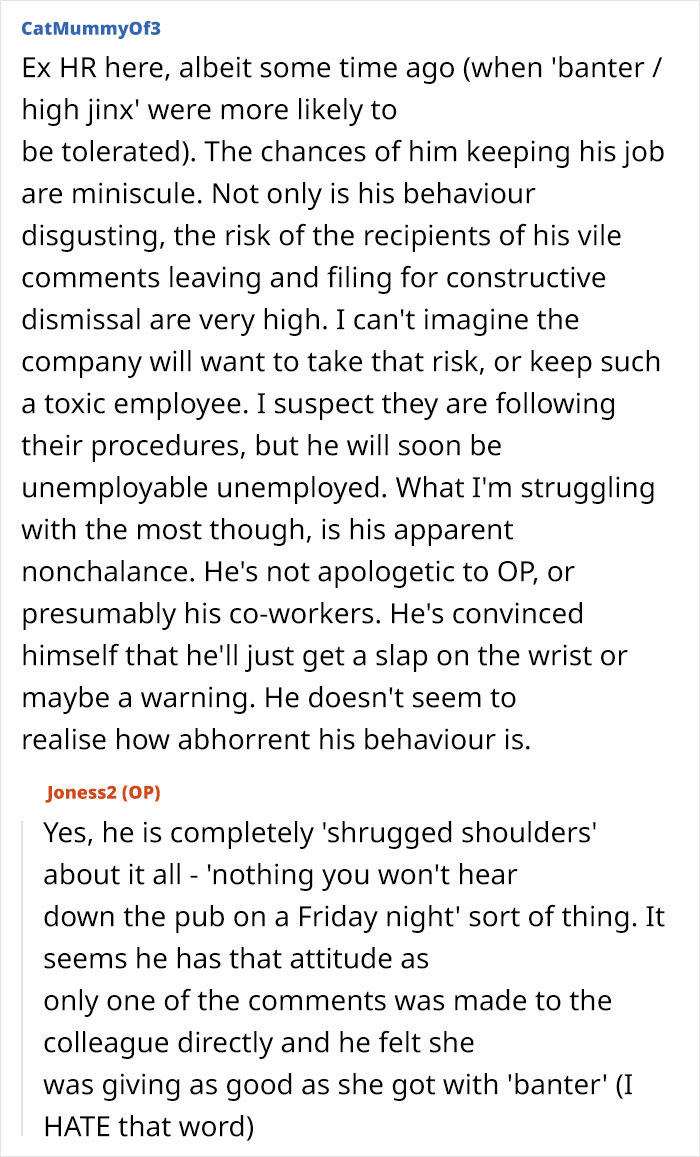 Husband Gets Final Warning For Sexual Comments At Work, Wife Questions Everything