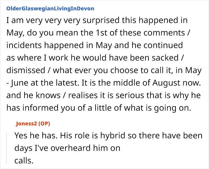 Husband Gets Final Warning For Sexual Comments At Work, Wife Questions Everything